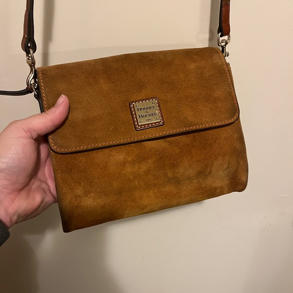 Dooney & Bourke Vintage Suede Tan Crossbody Bag